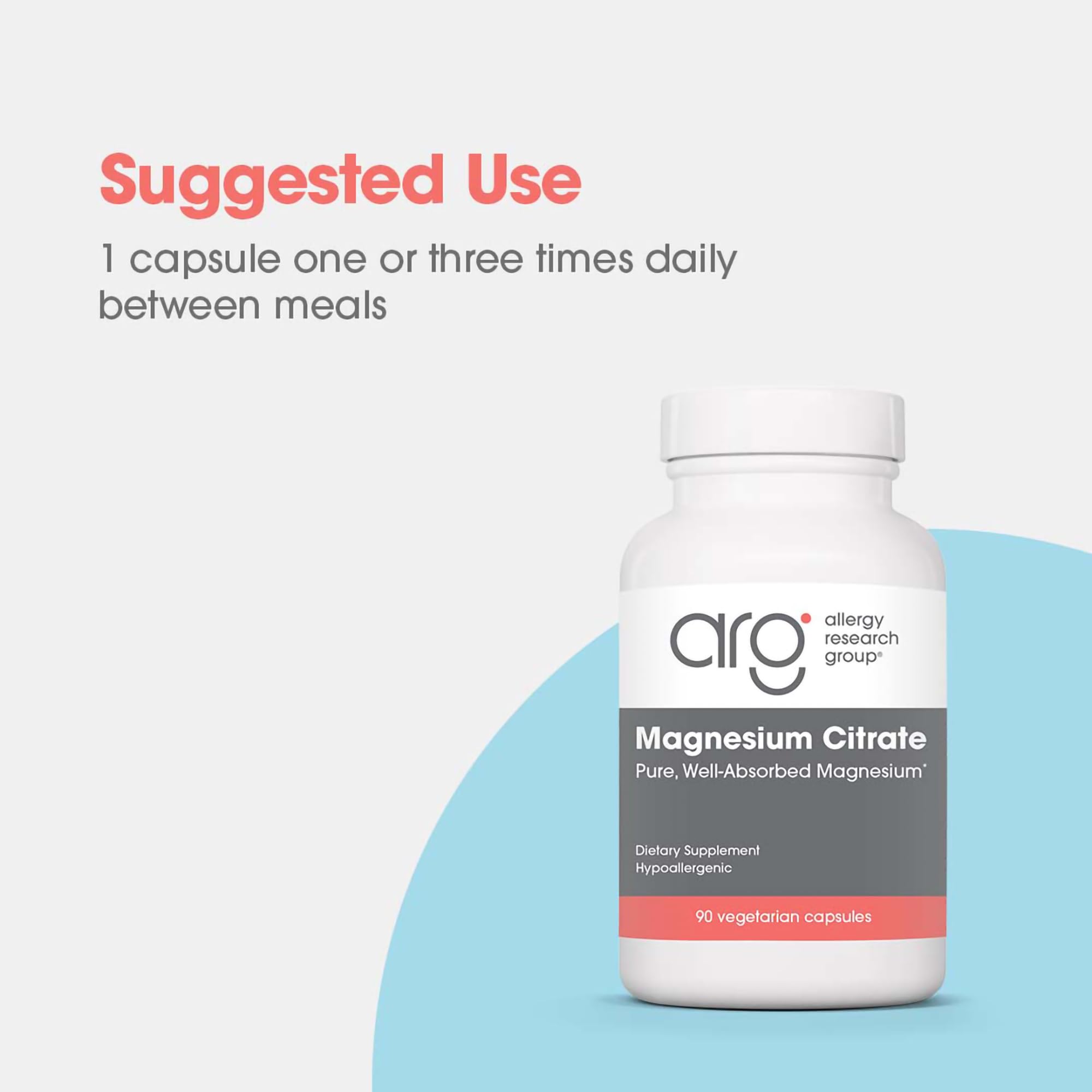 Allergy Research Group Magnesium Citrate – utilisation quotidienne pour soutenir le métabolisme