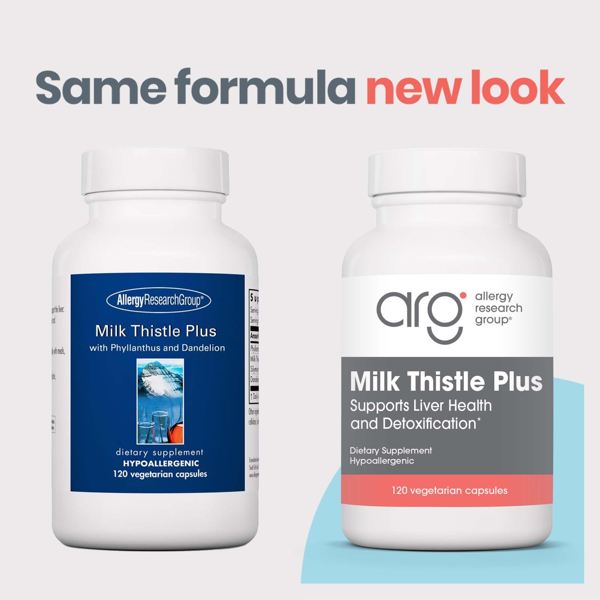 Allergy Research Group Milk Thistle Plus – étiquette claire et informations pour un usage sûr et informatif
