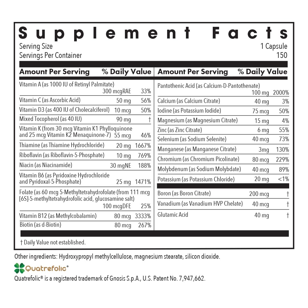 Multi-Vi-Min Allergy Research Group avec iode pour le soutien nutritionnel quotidien