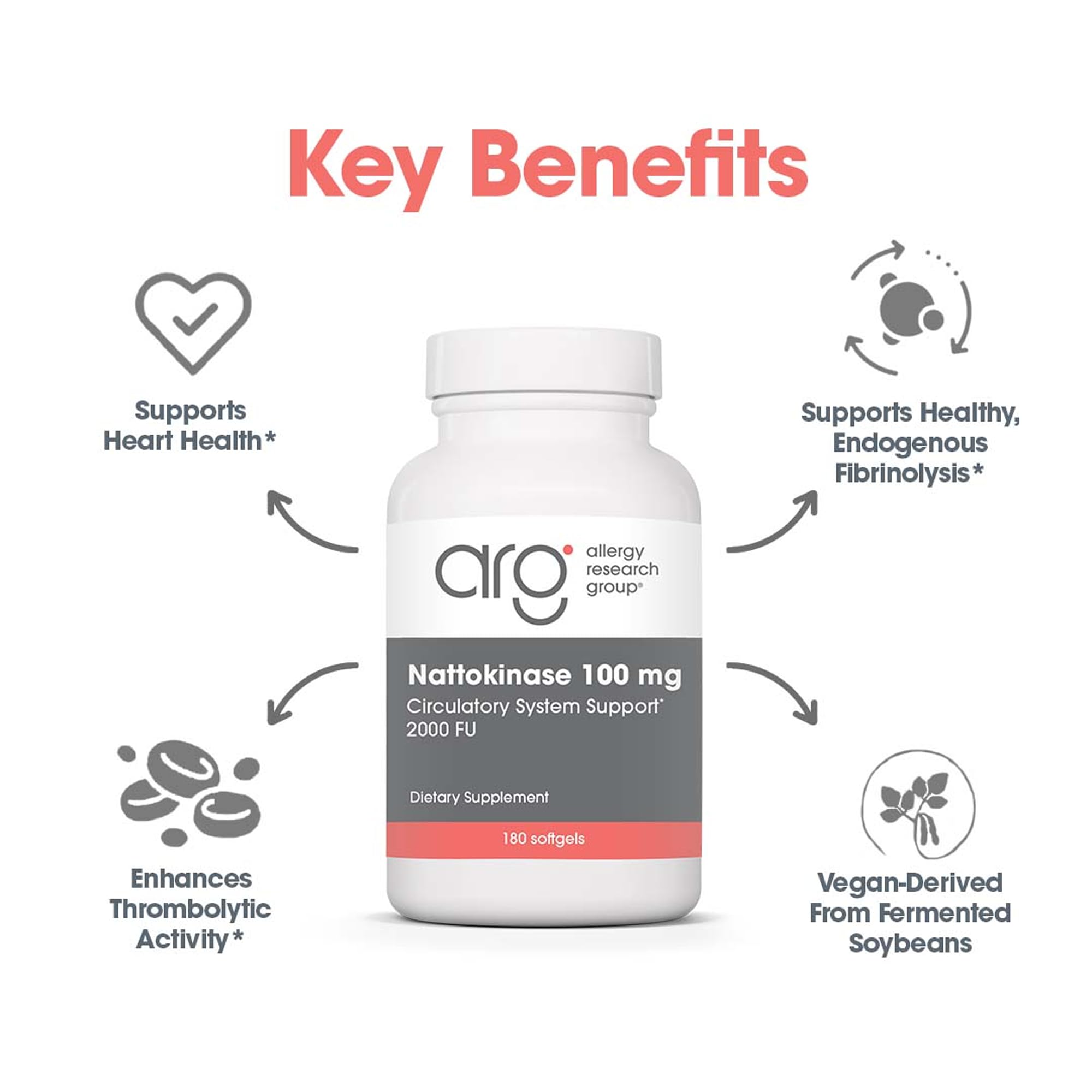 ARG Nattokinase 100 mg – boite exterieure: emballage durable et présentation premium.