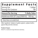 ARG Nattokinase 100 mg – etiquette: informations claires sur NSK-SD et dosage.