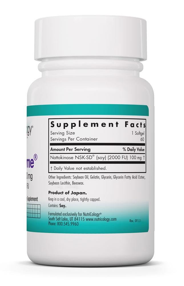 Allergy Research Group NattoZyme 100 mg - Gélules, NSK-SD standardisée pour une utilisation régulière.