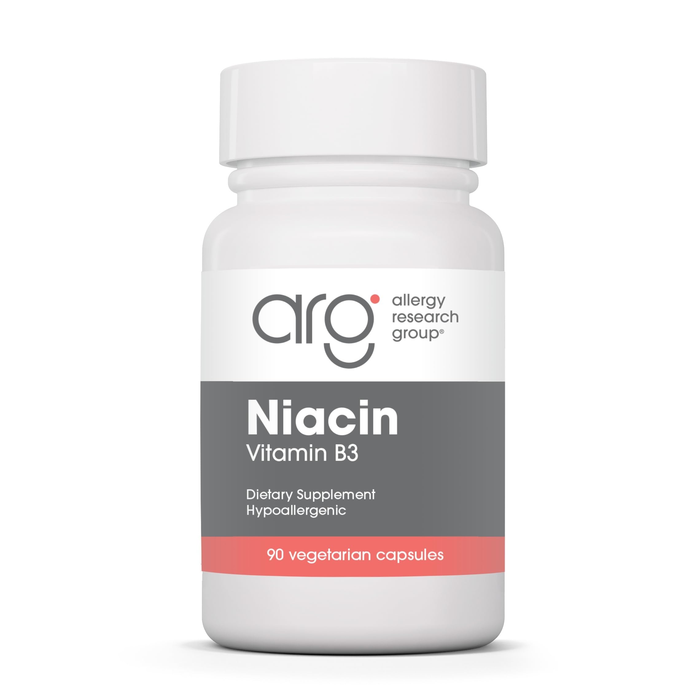 Allergy Research Group Niacine – bouteille ouverte, accessibilité et visibilité du produit