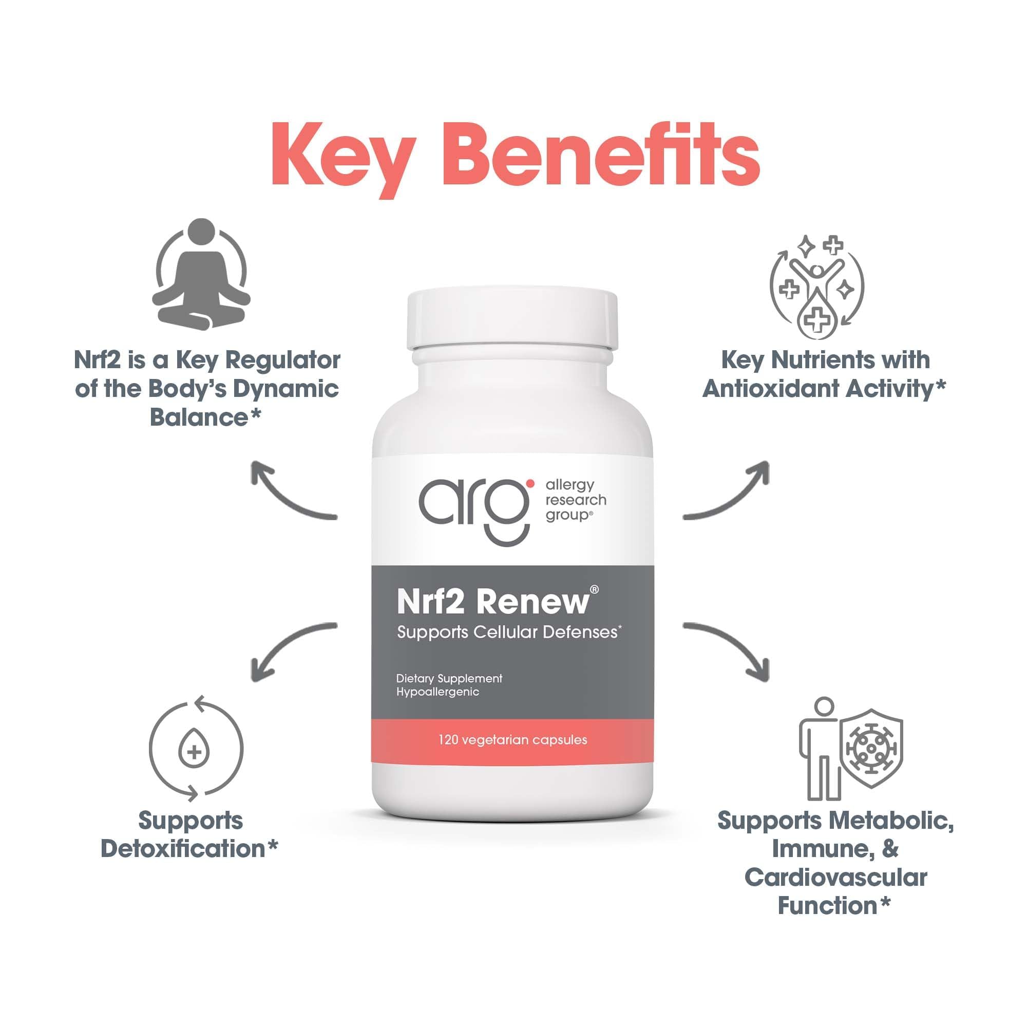 Allergy Research Group Nrf2 Renew - gros plan sur l’étiquette et les composants