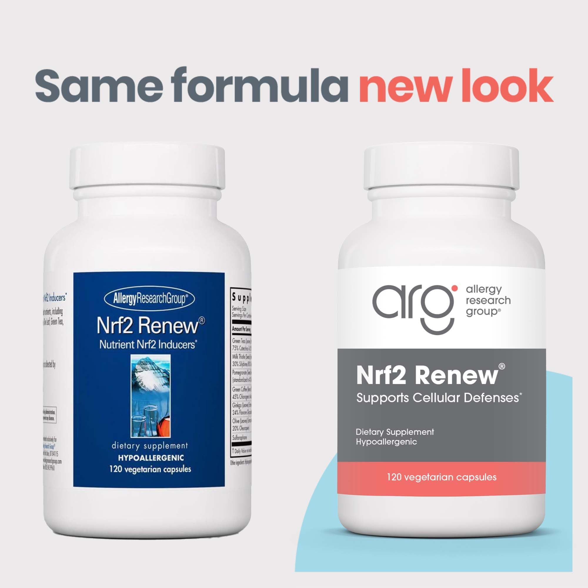 Allergy Research Group Nrf2 Renew - gélules végétariennes vertes prêtes à être avalées