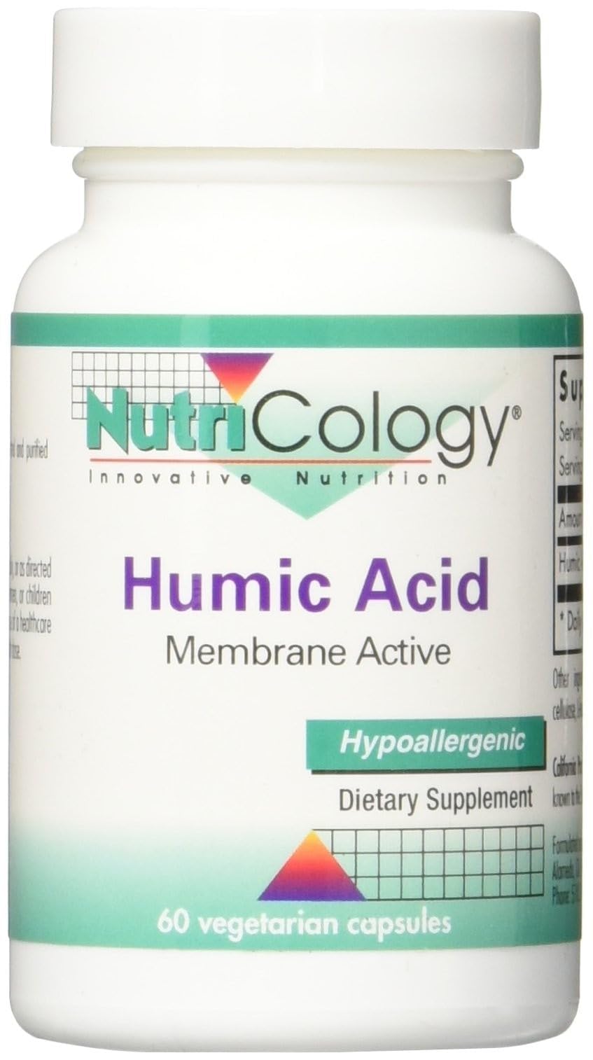 Allergy Research Group NutriCology acide humique 750 mg: emballage extérieur clair et informatif.