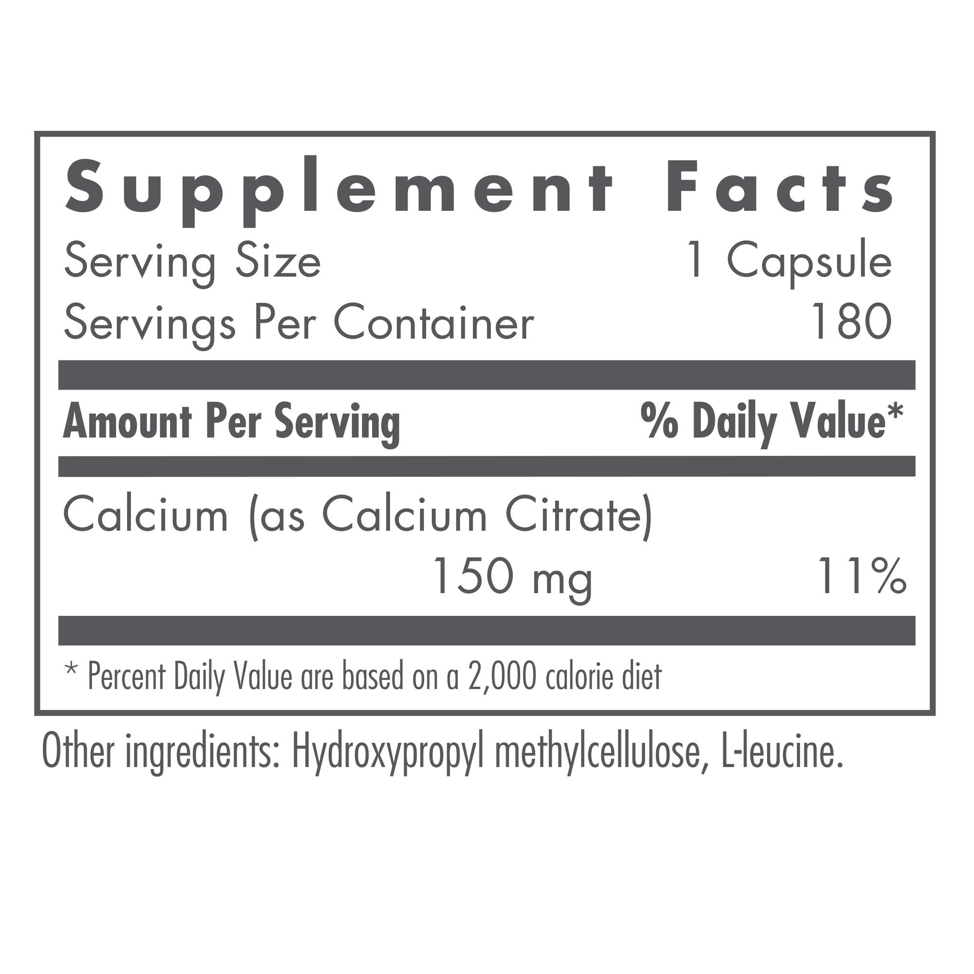 Nutricology Calcium Citrate Allergy Research Group – capsules végétariennes, absorption efficace.