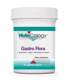 Nutricology Gastro Flora, bouteille et capsules, soutien potentiel à la digestion.