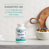 Vue rapprochée des capsules Nutricology Liver Beef, couleur naturelle et forme pratique.