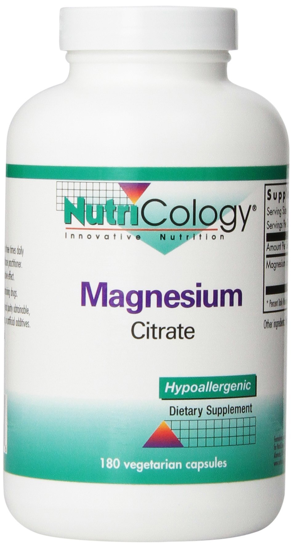 Allergy Research Group Nutricology Magnésium Citrate – capsules pour absorption efficace.