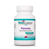 Nutricology Pancreas Porc 425 mg – bouteille visible, soutien digestif potentiel après repas.