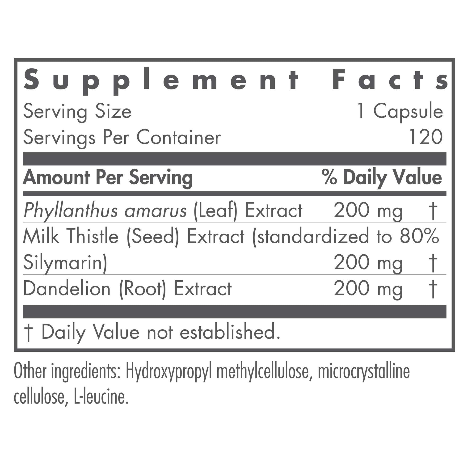 Nutricology Phyllanthus Complex gélules: formulation végétarienne pratique pour la santé hépatique.