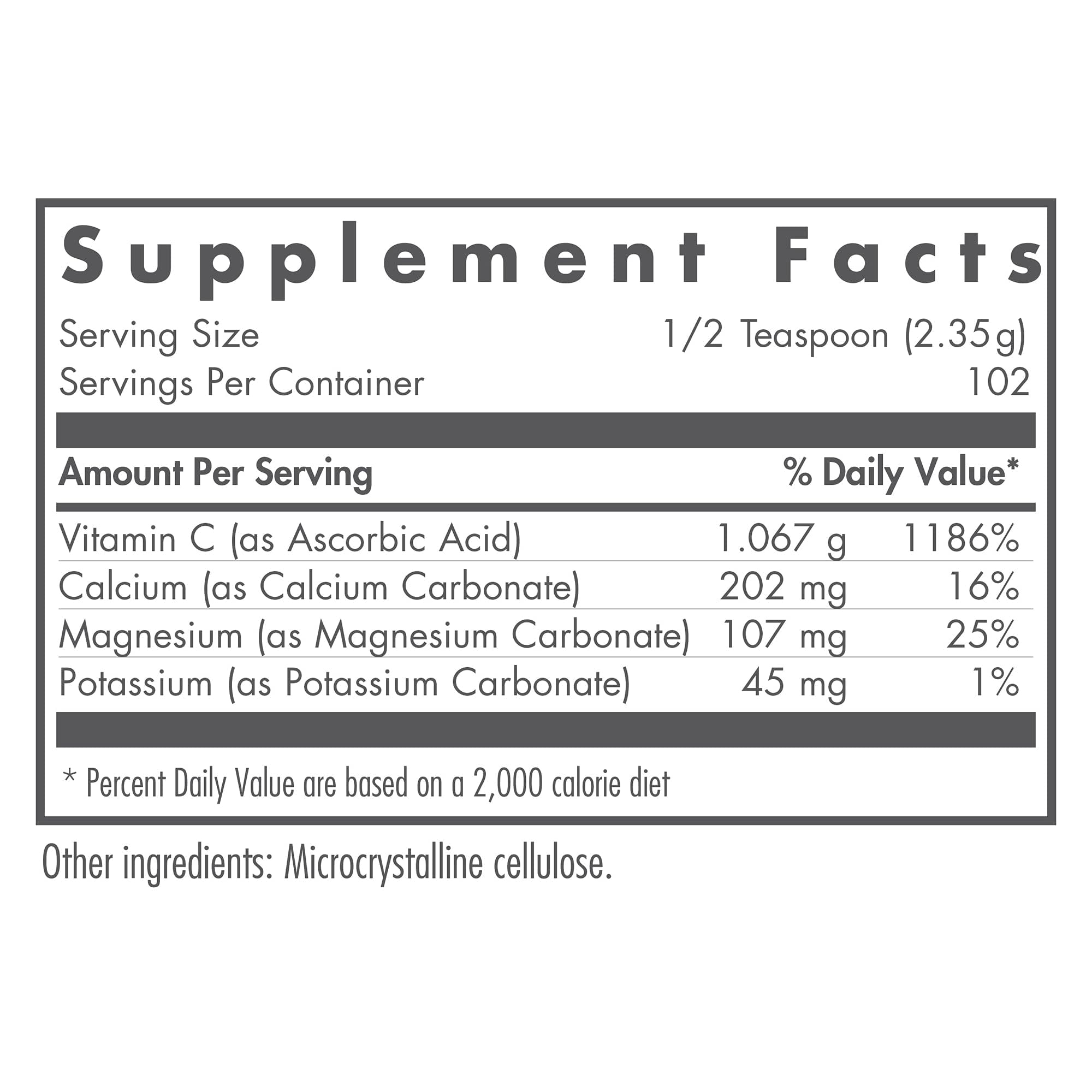 Nutricology poudre vitamine C bufferisée, cheveux, peau et ongles potentiellement sains.