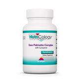 Nutricology Saw Palmetto Complex, bouteille-gelules-molles, soutien potentiel au bien-être quotidien.