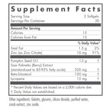 Allure claire de Nutricology Saw Palmetto Complex, etiquette facile à identifier et utiliser.