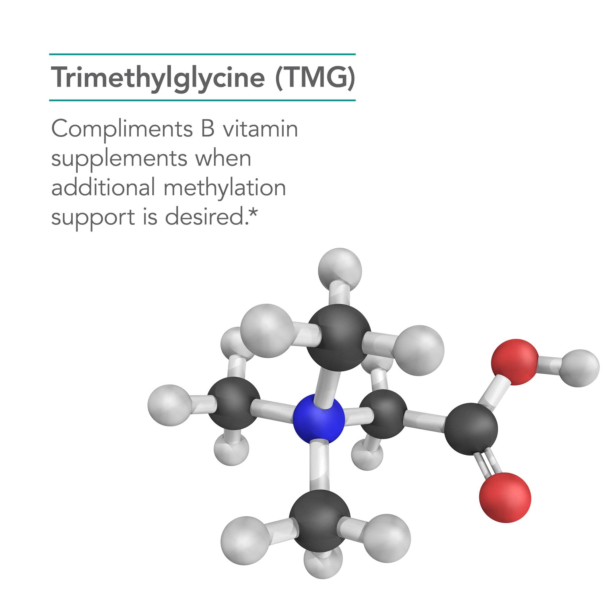Dosage NutriCology TMG de 750 mg par capsule pour les voies métaboliques.