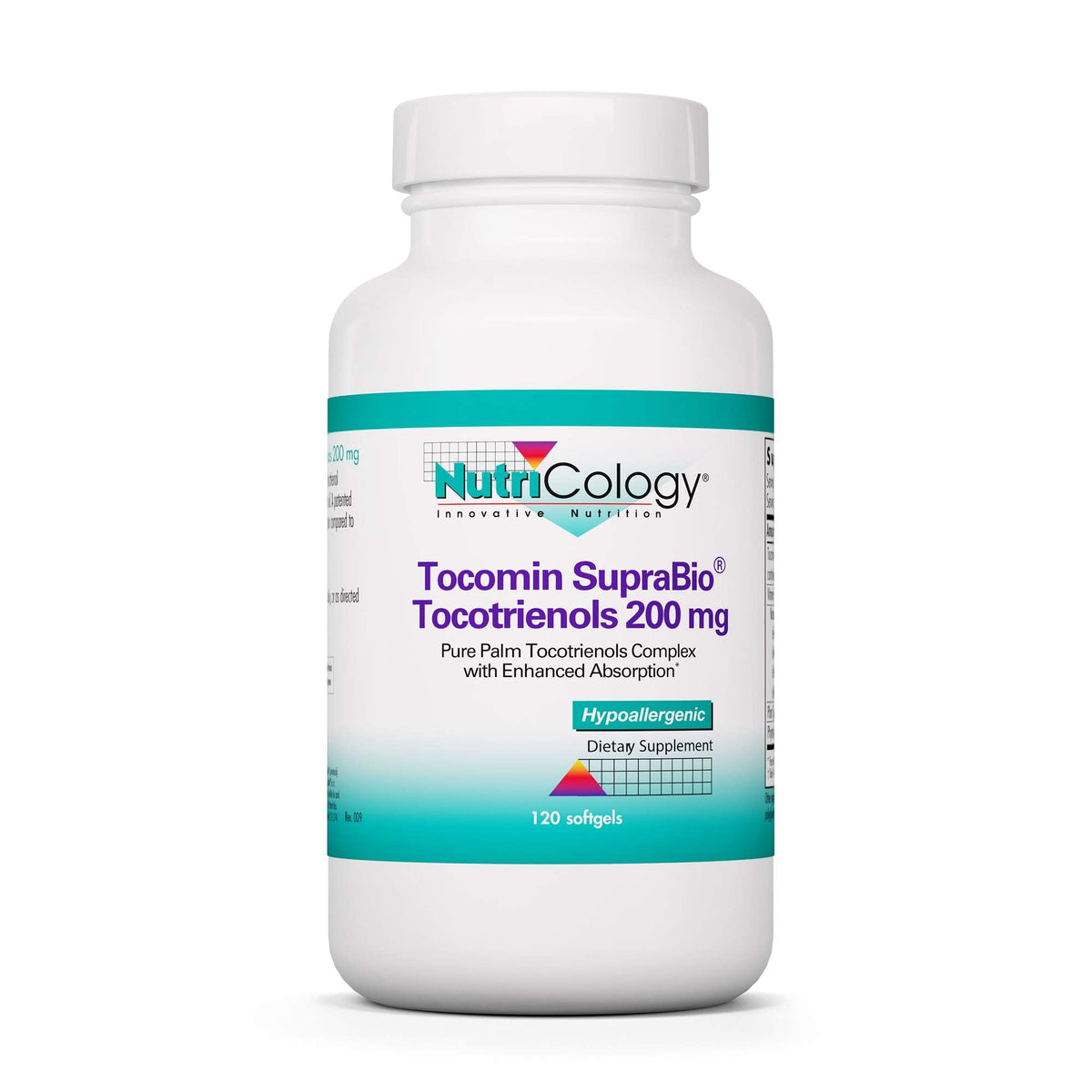 Allergy Research Group Nutricology Tocomin SupraBio : bouteille de softgels pratique, absorption potentielle facilitée.