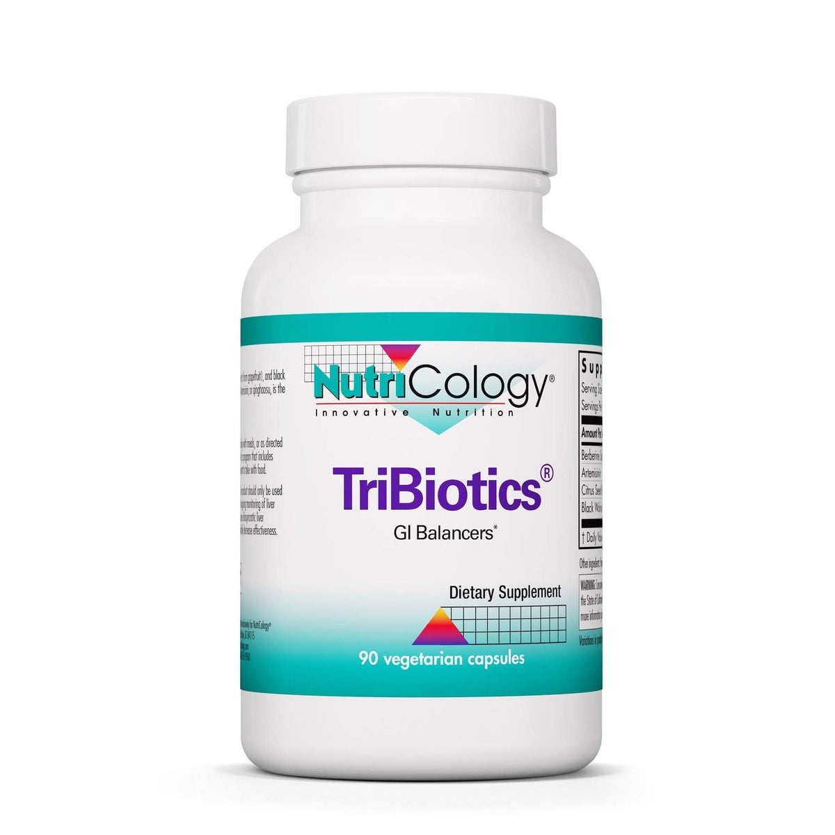 Nutricology Tribiotics : bouteille de gélules soutenant potentiellement l'équilibre intestinal.