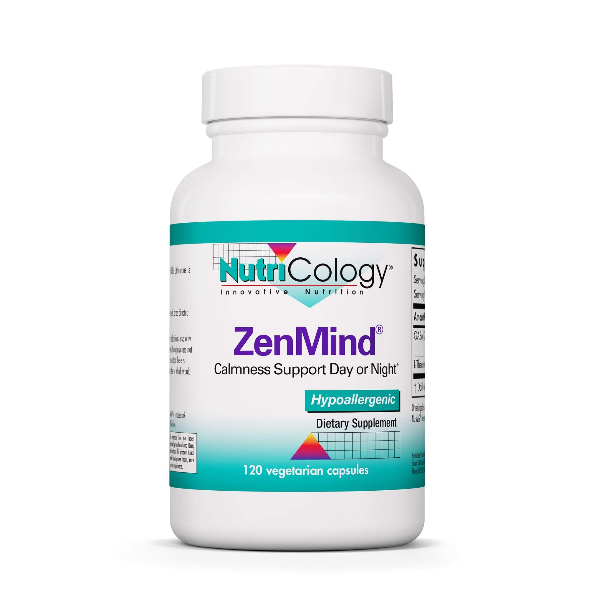 Nutricology ZenMind, bouteille visible, soutient un calme général sans somnolence.