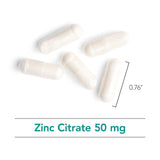 Boîte NutriCology Zinc Citrate montrant la présentation du produit et le flacon.