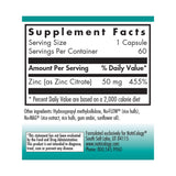 Capsules NutriCology Zinc Citrate, format pratique pour usage quotidien.