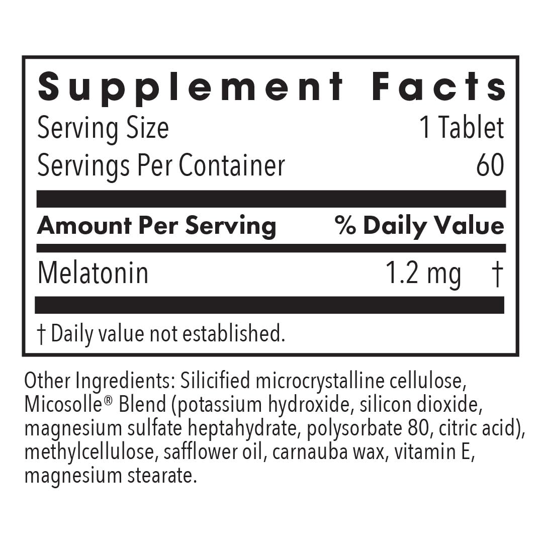 Allergy Research Group NutriCology Mélatonine, bouteille et emballage pratique.