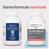 ARG Ox Bile 500 mg - capsules: format pratique et hypoallergénique.
