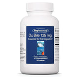 Allergy Research Group Oxbile 125 mg — bouteille prête pour le soutien digestif potentiel.