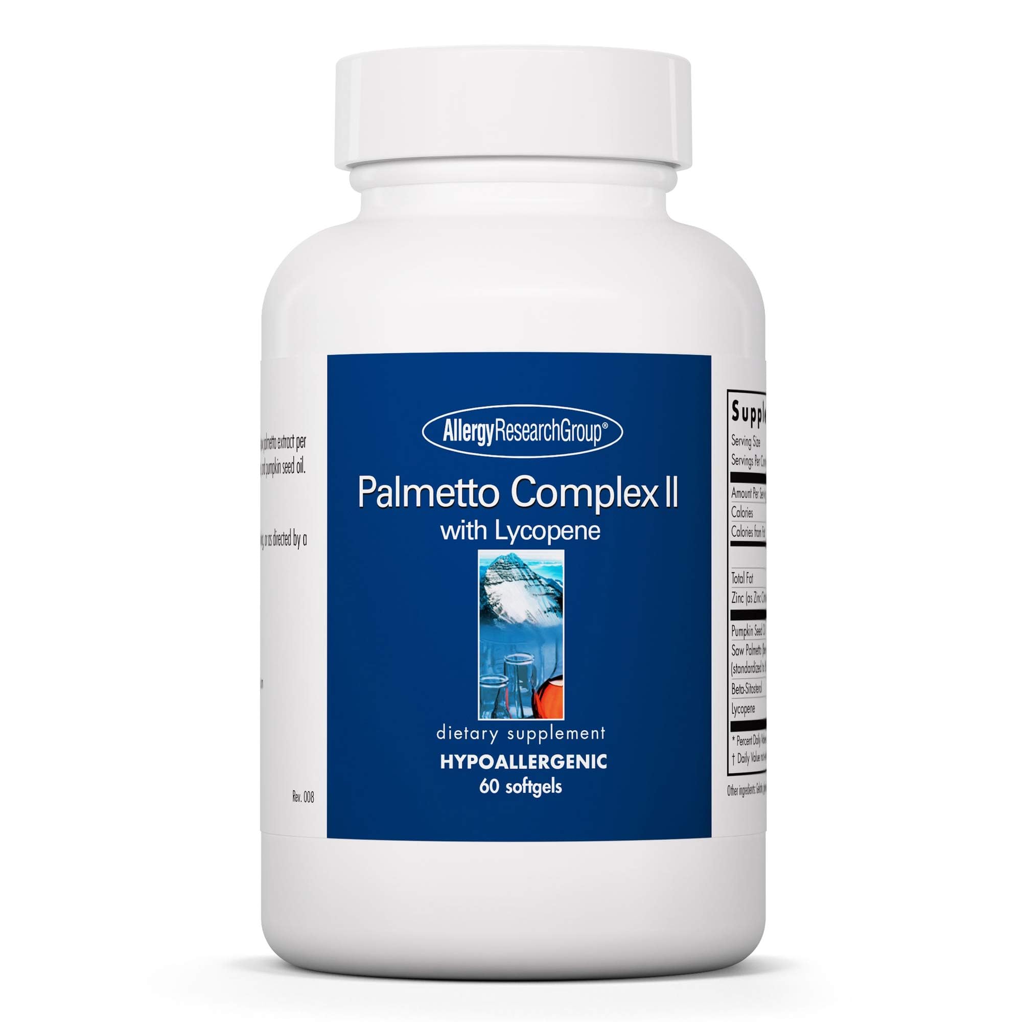Allergy Research Group Palmetto Complex II, bouteille – soutien potentiel de la prostate et bien-être masculin.
