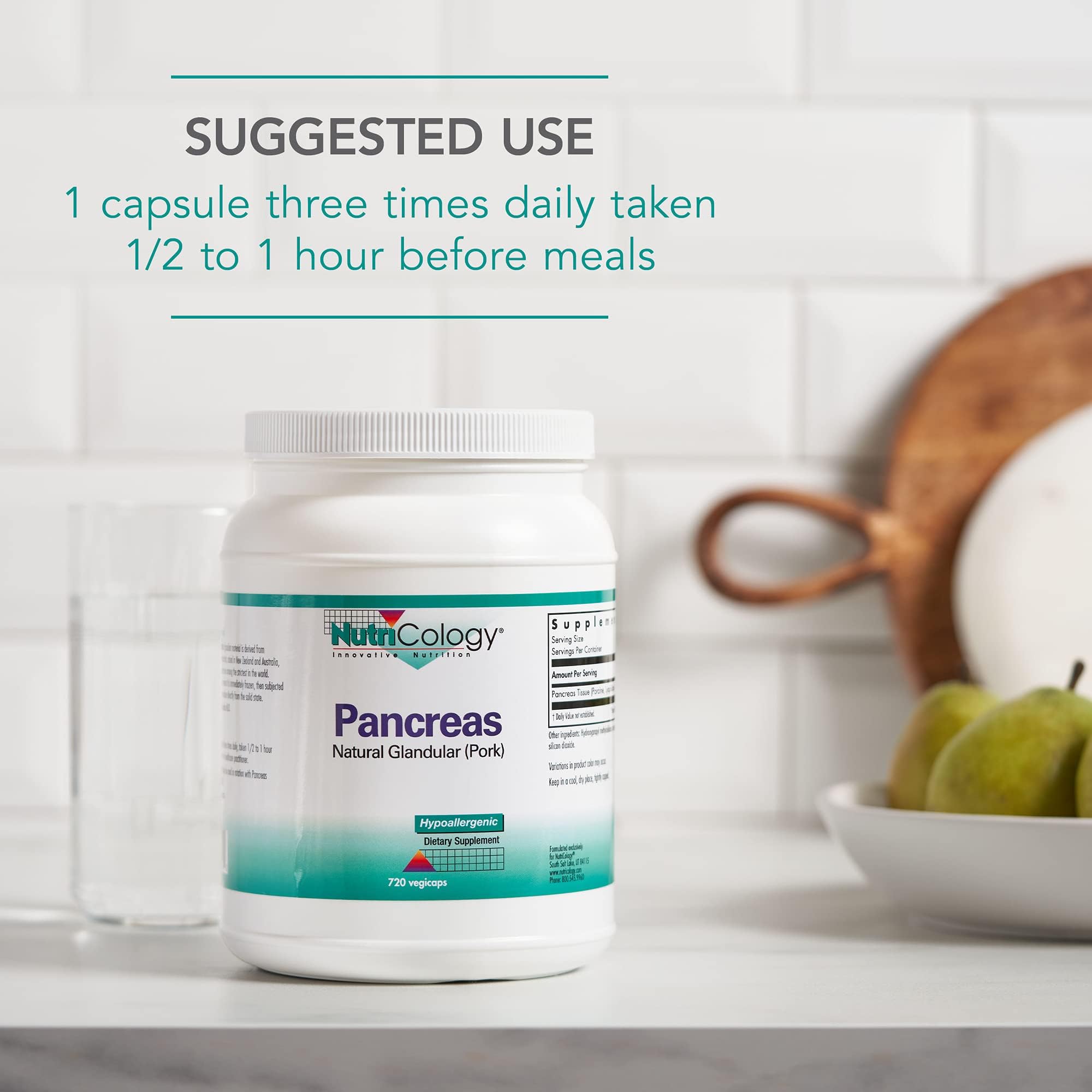 Allergy Research Group Pancreas Natural Glandular – utilisation quotidienne possible pour le soutien digestif.