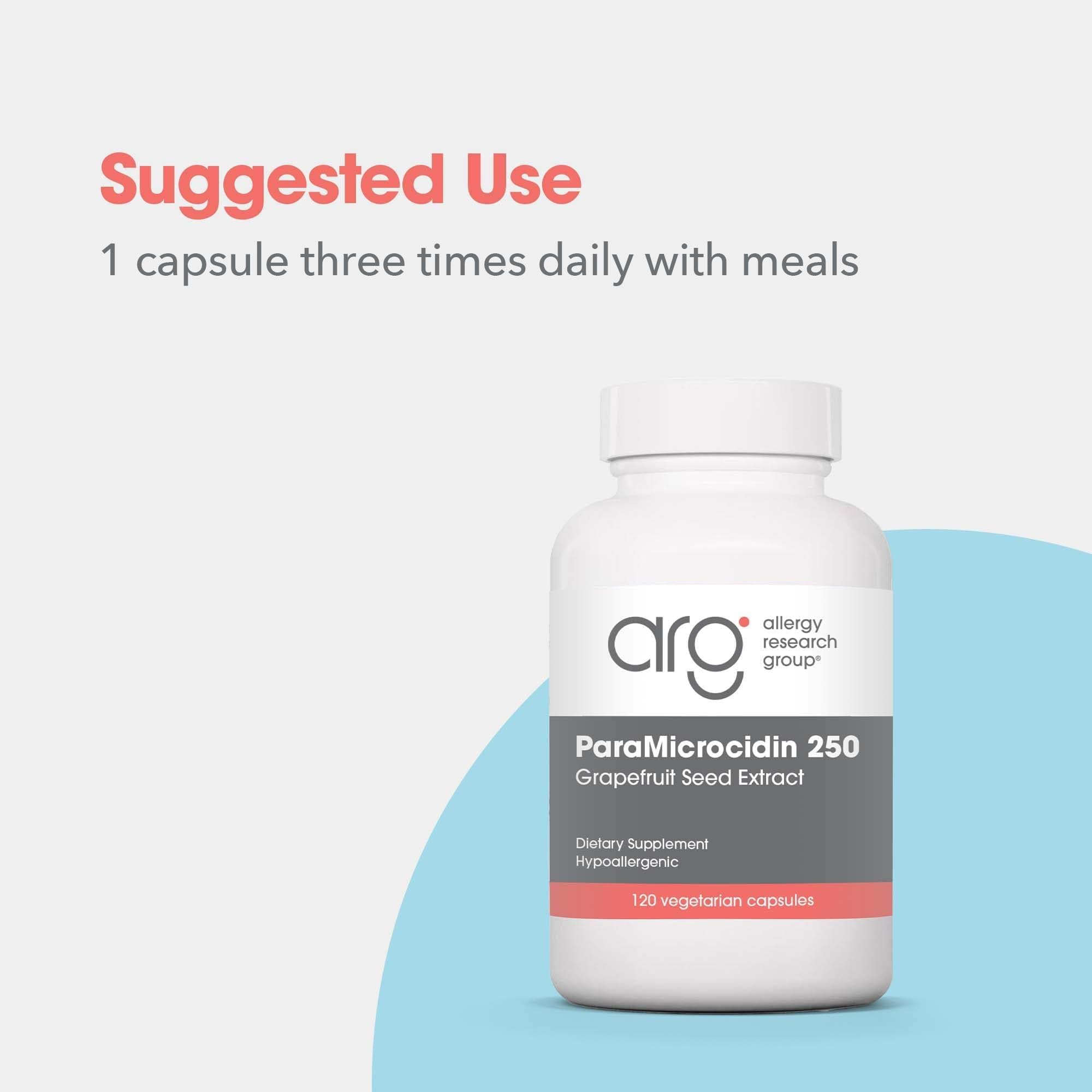 All Allergy Research Group ParaMicrocidin 250 – capsules végétariennes, formulation hypoallergénique.