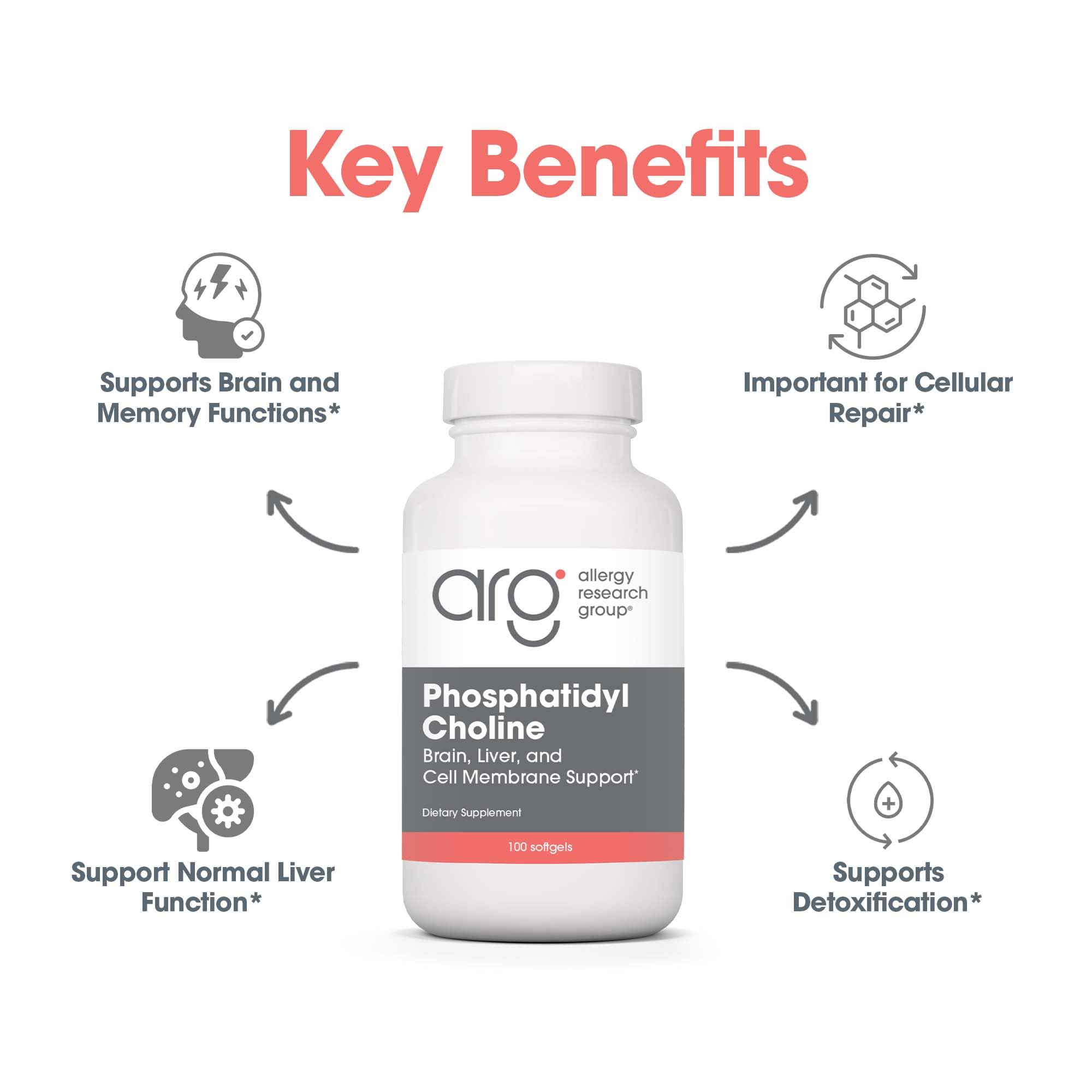 Allergy Research Group Phosphatidylcholine – bouteille fermée, format quotidien pratique
