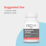 Allergy Research Group Potassium Citrate emballage : présentation claire et pureté visuelle.