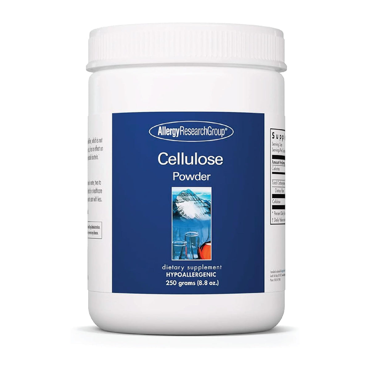 Allergy Research Group Poudre cellulose microcristalline – texture fine, facile diluer dans l’eau.