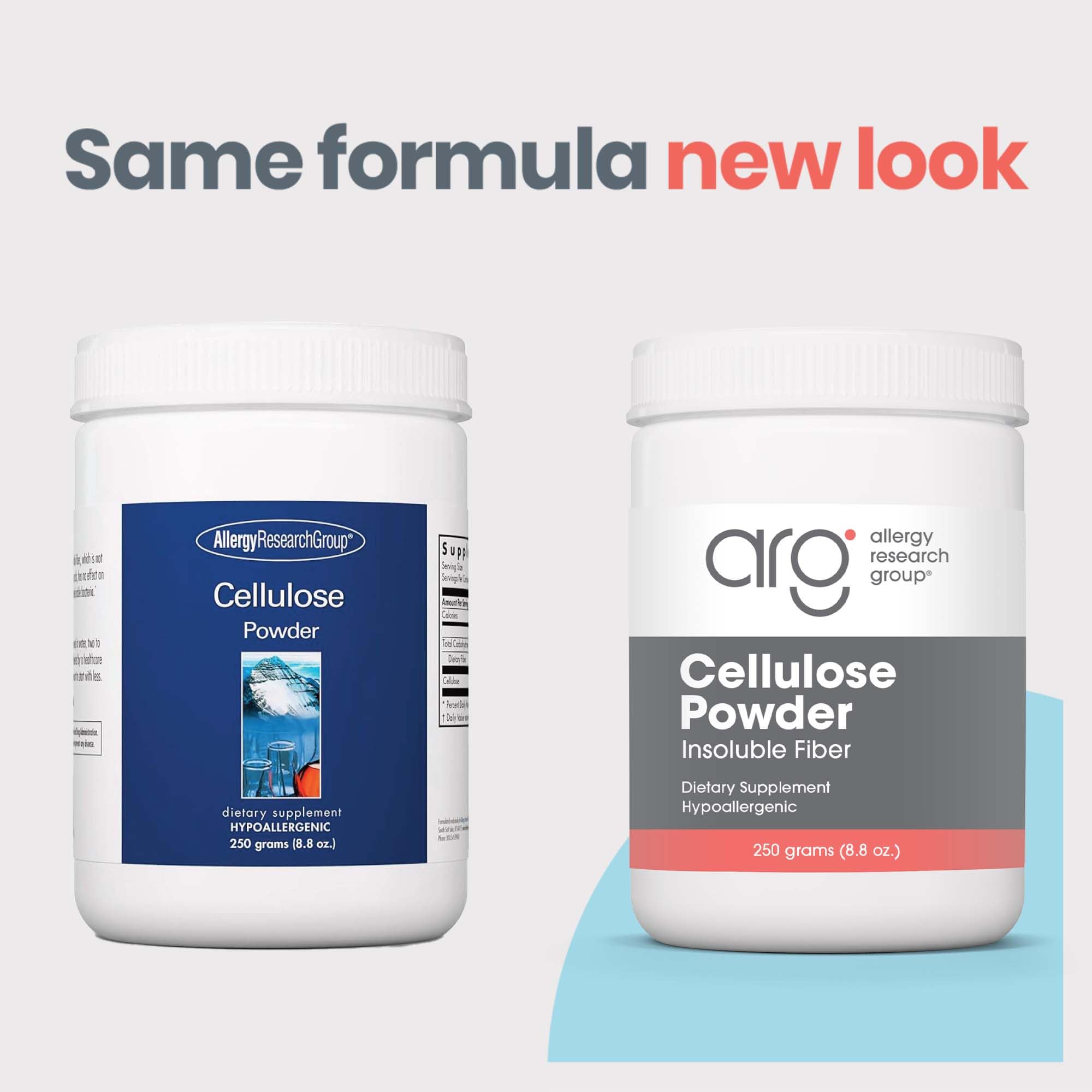 Allergy Research Group Poudre cellulose microcristalline – dose quotidienne simple avec cuillère.