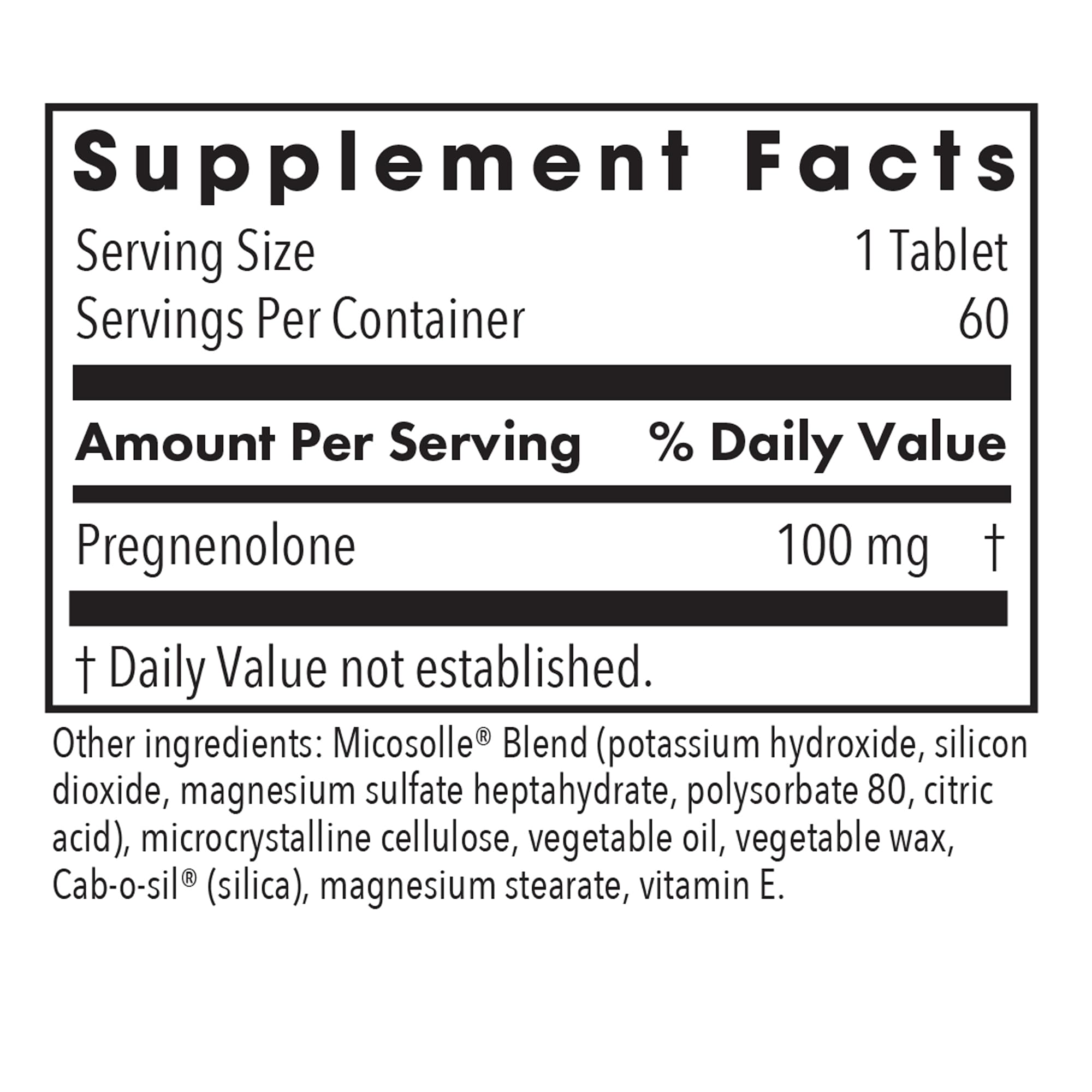 Allergy Research Group Pregnenolone comprimés microencapsulés: assimilation efficace pour le soutien quotidien.