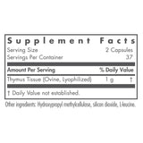 Allergy Research Group Thymus, capsules lyophilisées, soutien immunitaire quotidien potentiel.
