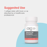 Allergy Research Group Vit D3 Complete, dosage quotidien suggéré pour une routine simple.