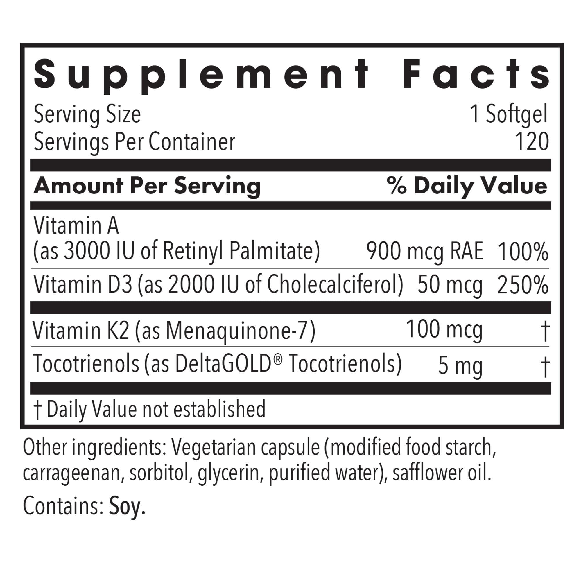 Allergy Research Group Vit D3 Complete, étiquette claire et informative.