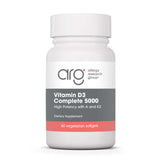 Allergy Research Group Vitamine D3 Complete: bouteille avec gélules, soutien potentiel à l'équilibre quotidien.