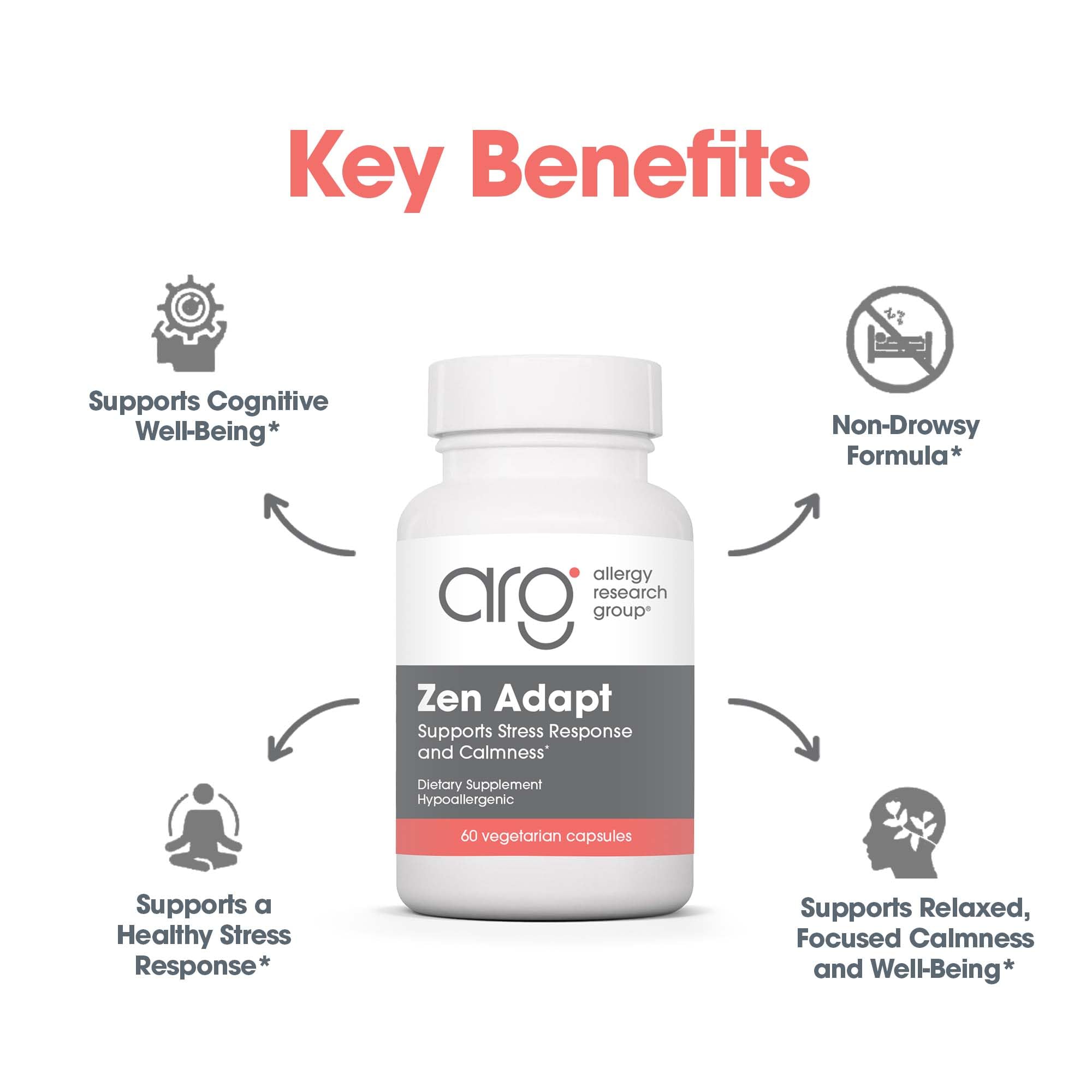 Allergy Research Group Zen Adapt – extrait Sensoril Ashwagandha pour le stress potentiel.