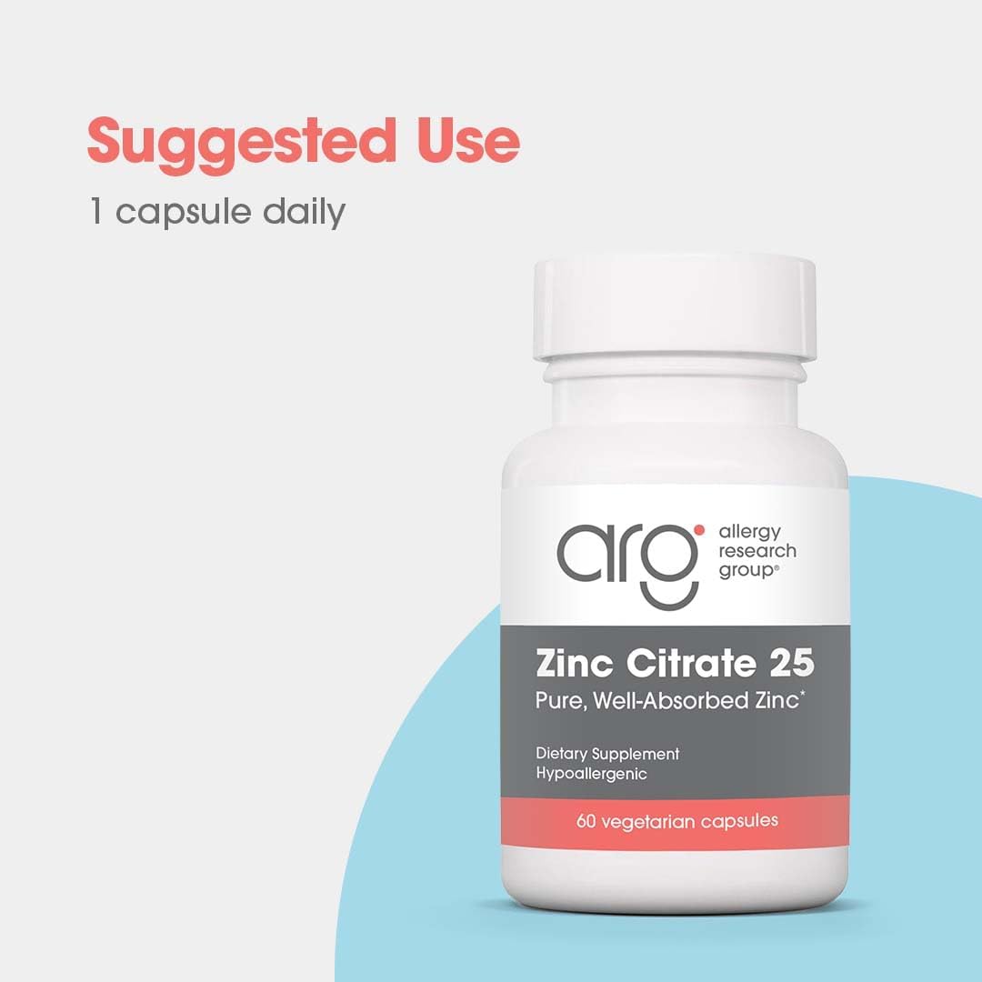 Allergy Research Group Zinc Citrate – forme bien tolérée et intégration facile.