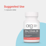 Allergy Research Group Zinc Citrate – forme bien tolérée et intégration facile.