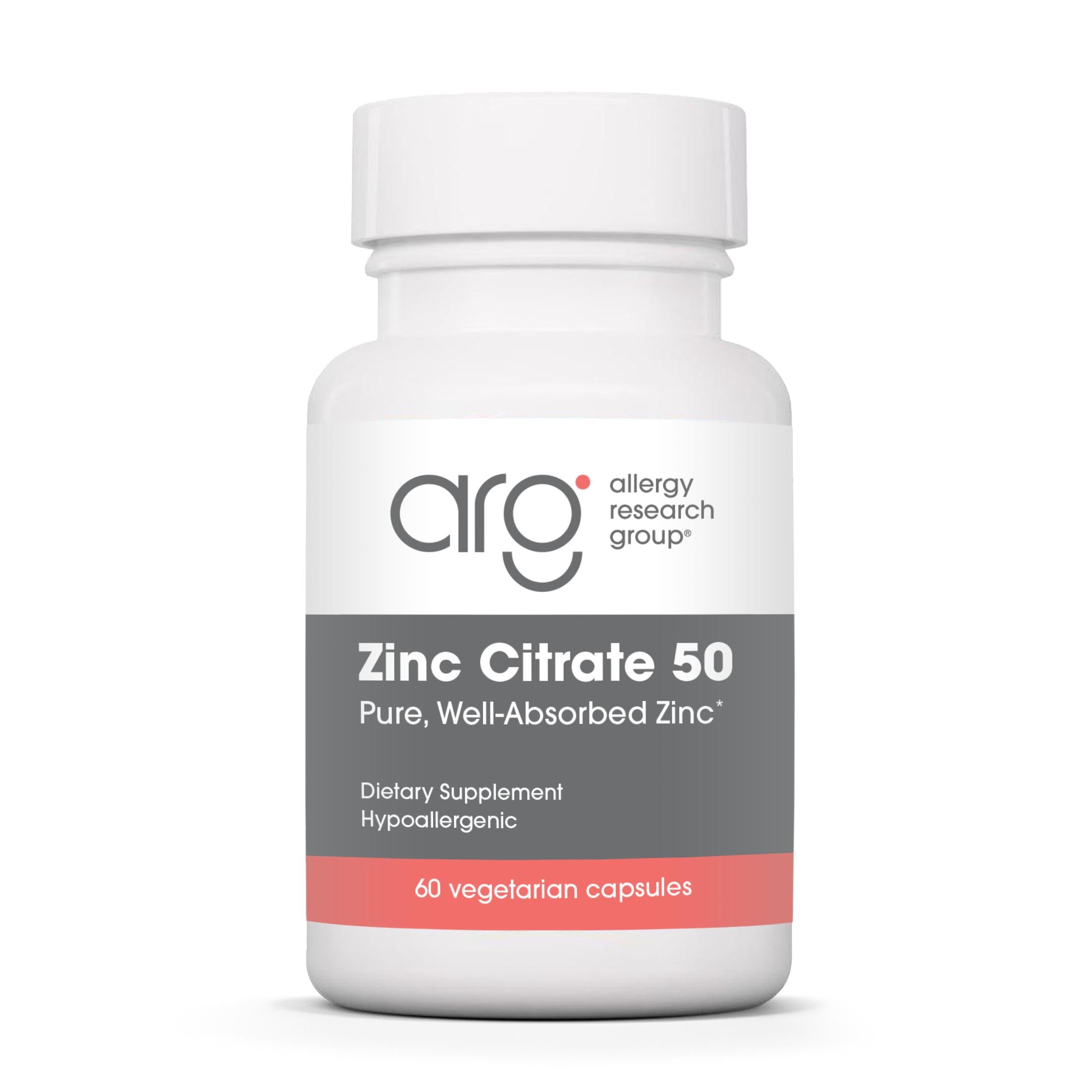 Allergy Research Group Zinc Citrate – bouteille: soutien potentiel du système immunitaire et de la fonction cellulaire.