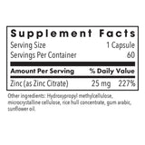 Allergy Research Group Zinc Citrate – gélules 25 mg pour une absorption bien tolérée.