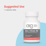 Allergy Research Group Zinc Citrate – gelules: absorption douce et efficace pour l'équilibre nutritionnel.