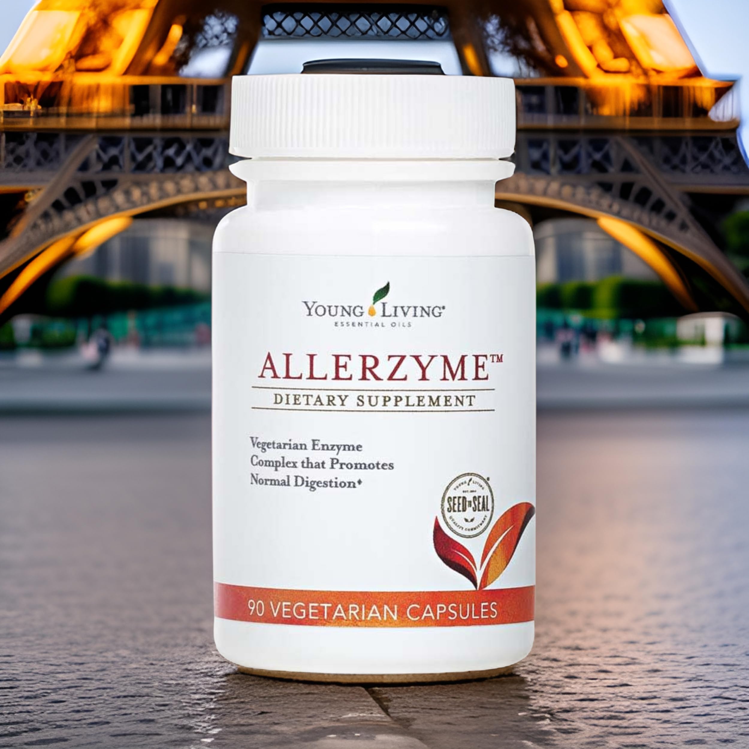 Étiquette claire Allerzyme affichant les informations essentielles.