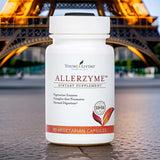 Étiquette claire Allerzyme affichant les informations essentielles.