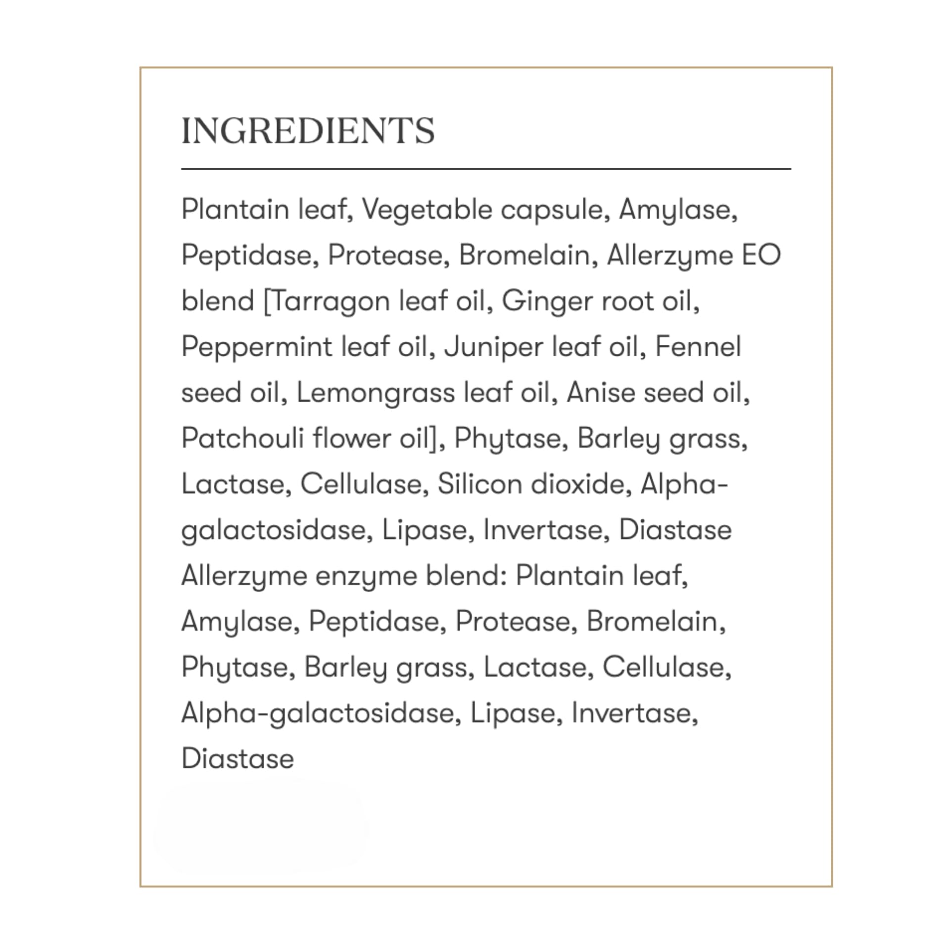 Allerzyme compatible avec un mode de vie végétarien.