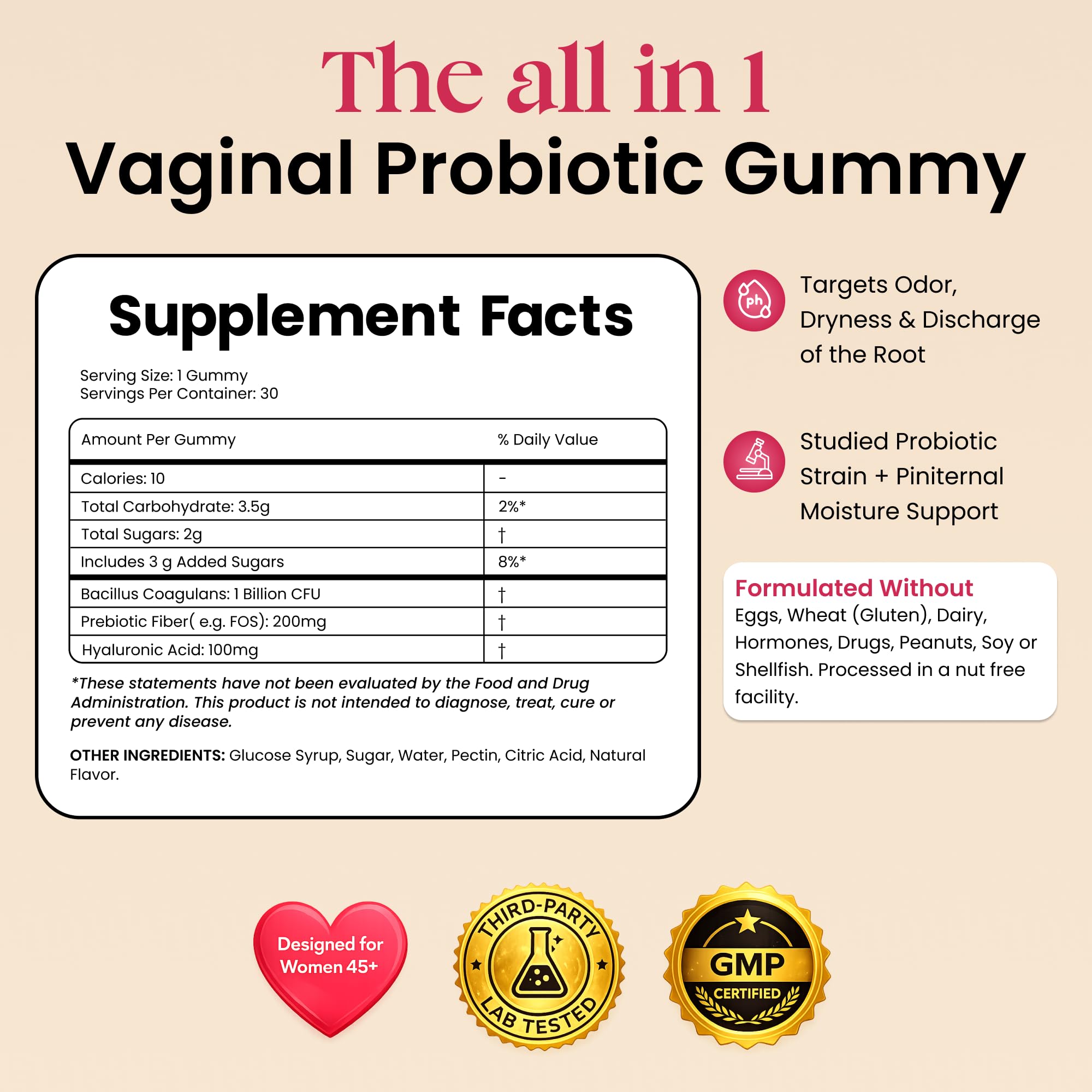 ALLFEMME Flora+ Sans Sucre Vegan – gummies sans sucre ajouté